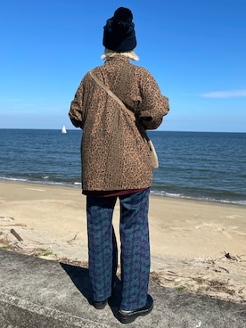 「アイテム（ニットキャップ/ビーニー）」を使った、MARIAさん（レディース・148cm）の秋コーディネート