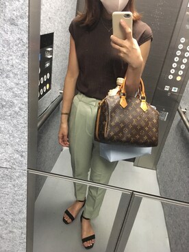 「ミントグリーン」｜「アイテム（ボストンバッグ）」を使った、Yukaさん（レディース・165cm）の夏コーディネート