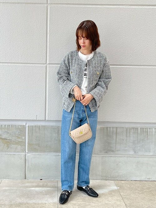 SHIPS any: ノーカラー ツイード ジャケット ブルゾンを使った人気