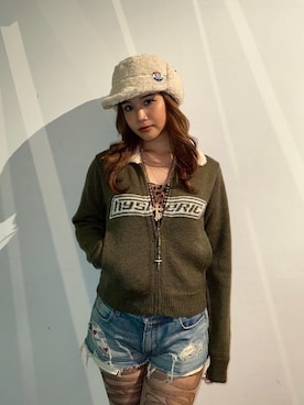 「HYSTERIC GLAMOUR（ヒステリックグラマー）のROAD SIGNジャカード ジャンパー（その他アウター）」を使った、★nana★さん（レディース・159cm）の秋コーディネート