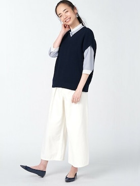 「アイテム（ベスト）」を使った、TOKYO_SHIRTSさん（レディース・173cm）の冬コーディネート