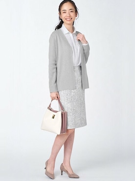 「アイテム（ビジネスシャツ）」を使った、TOKYO_SHIRTSさん（レディース・173cm）の冬コーディネート