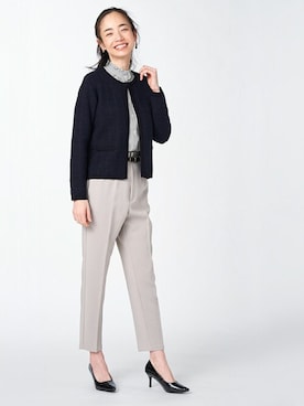 「アイテム（ビジネスシャツ）」を使った、TOKYO_SHIRTSさん（レディース・173cm）の冬コーディネート
