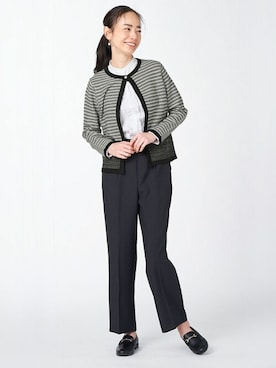 「アイテム（ビジネスシャツ）」を使った、TOKYO_SHIRTSさん（レディース・173cm）の冬コーディネート