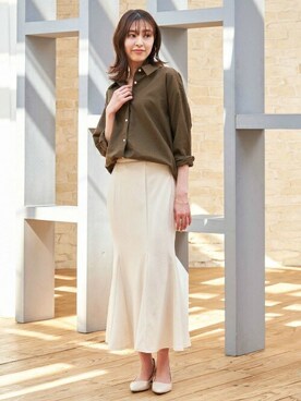 「Pitta Re:)（ピッタリ）のアイテム（シャツ/ブラウス）」を使った、TOKYO_SHIRTSさん（レディース・164cm）の春コーディネート