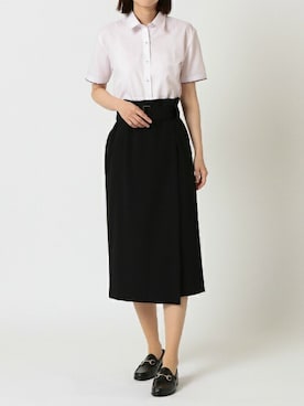 「アイテム（ビジネスシャツ）」を使った、TOKYO_SHIRTSさん（レディース・166cm）の春コーディネート