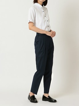 「アイテム（ビジネスシャツ）」を使った、TOKYO_SHIRTSさん（レディース・166cm）の春コーディネート