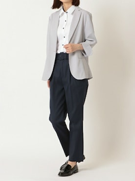 「アイテム（ビジネスシャツ）」を使った、TOKYO_SHIRTSさん（レディース・166cm）の春コーディネート