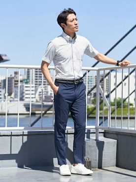 「アイテム（ビジネスシャツ）」を使った、TOKYO_SHIRTSさん（メンズ・180cm）の春コーディネート