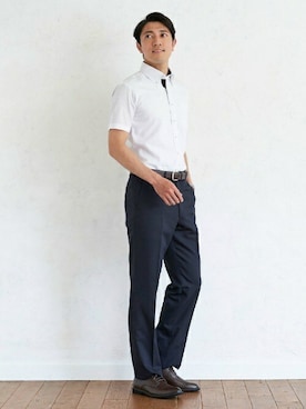 「アイテム（ビジネスシャツ）」を使った、TOKYO_SHIRTSさん（メンズ・180cm）の春コーディネート