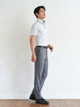 「アイテム（ビジネスシャツ）」を使った、TOKYO_SHIRTSさん（メンズ・180cm）の春コーディネート