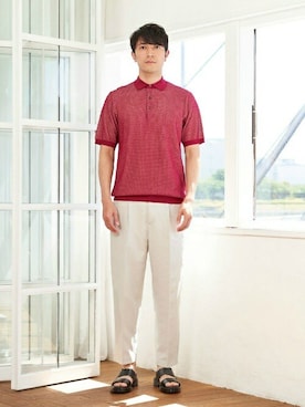 「アイテム（ポロシャツ）」を使った、TOKYO_SHIRTSさん（メンズ・180cm）の春コーディネート