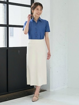 「アイテム（ビジネスシャツ）」を使った、TOKYO_SHIRTSさん（レディース・165cm）の春コーディネート