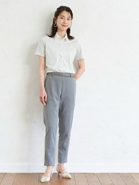 「アイテム（ビジネスシャツ）」を使った、TOKYO_SHIRTSさん（レディース・165cm）の春コーディネート