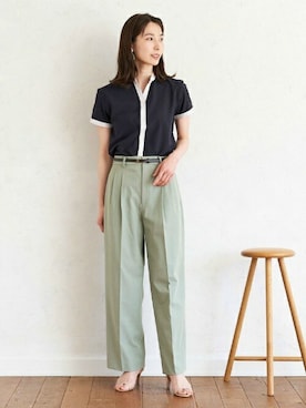 「アイテム（ビジネスシャツ）」を使った、TOKYO_SHIRTSさん（レディース・165cm）の春コーディネート