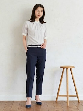 「アイテム（ビジネスシャツ）」を使った、TOKYO_SHIRTSさん（レディース・165cm）の春コーディネート