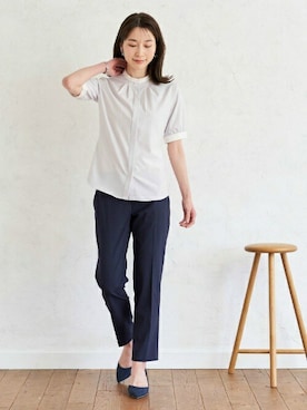 「アイテム（ビジネスシャツ）」を使った、TOKYO_SHIRTSさん（レディース・165cm）の春コーディネート
