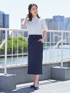 「アイテム（ビジネスシャツ）」を使った、TOKYO_SHIRTSさん（レディース・165cm）の春コーディネート