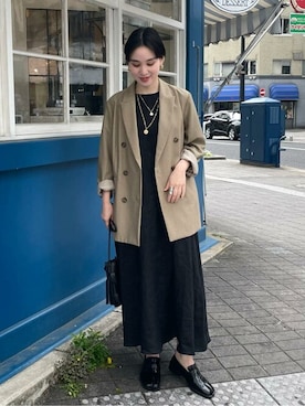 「Soierie（ソワリー）のアイテム（ネックレス）」を使った、TOYAMAさん（レディース・165cm）の春コーディネート