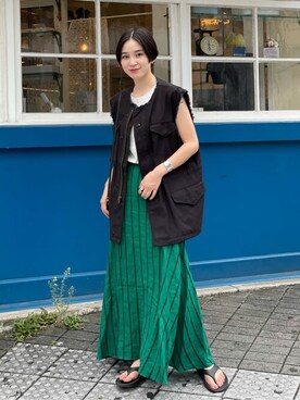 「JOURNAL STANDARD（ジャーナルスタンダード）のアイテム（ベスト）」を使った、TOYAMAさん（レディース・165cm）の夏コーディネート