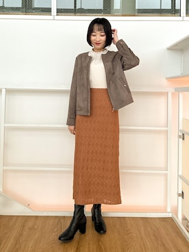 「シンプル・ベーシック」｜「アイテム（ブルゾン）」を使った、chikaさん（レディース・160cm）の秋コーディネート