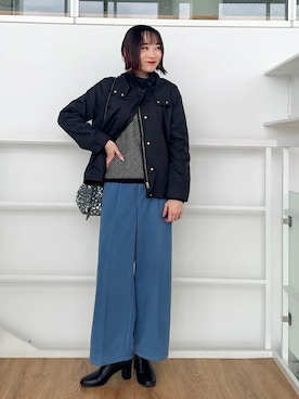「シンプル・ベーシック」｜「アイテム（ブルゾン）」を使った、chikaさん（レディース・160cm）の秋コーディネート