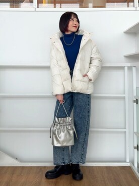 「シンプル・ベーシック」｜「アイテム（その他アウター）」を使った、chikaさん（レディース・160cm）の冬コーディネート