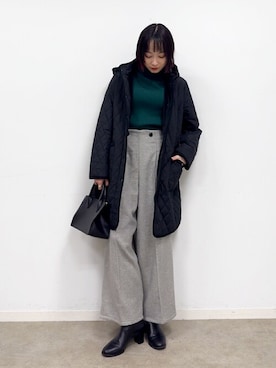 「シンプル・ベーシック」｜「アイテム（その他アウター）」を使った、chikaさん（レディース・160cm）の冬コーディネート