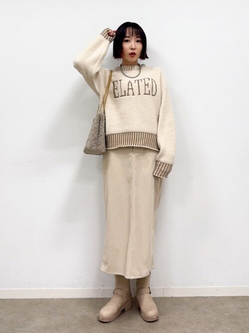 セール】【S-LL】もちもち感がたまらない モールロゴリブ切替ニット