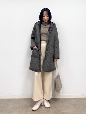 「シンプル・ベーシック」｜「アイテム（その他アウター）」を使った、chikaさん（レディース・160cm）の冬コーディネート