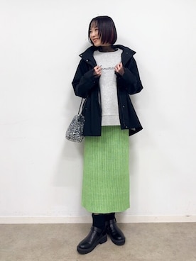 「シンプル・ベーシック」｜「アイテム（その他アウター）」を使った、chikaさん（レディース・160cm）の冬コーディネート