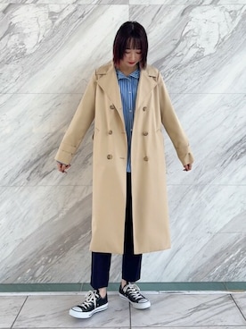 「シンプル・ベーシック」｜「アイテム（トレンチコート）」を使った、chikaさん（レディース・160cm）の冬コーディネート
