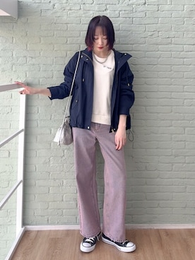 「シンプル・ベーシック」｜「アイテム（ブルゾン）」を使った、chikaさん（レディース・160cm）の春コーディネート
