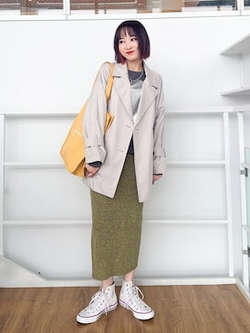 「DRESKIP（ドレスキップ）のアイテム（トレンチコート）」を使った、chikaさん（レディース・160cm）の冬コーディネート