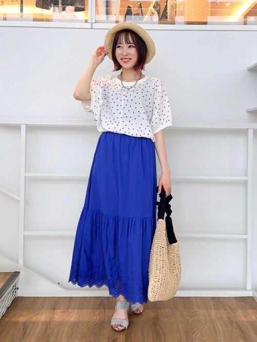セール】スカラップレースが華やか コットンティアードスカート