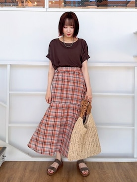 「UVケア」｜chikaさん（レディース・160cm）の夏コーディネート
