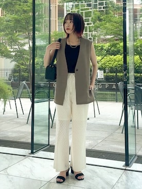 「Cutie Blonde（キューティーブロンド）のアイテム（タンクトップ）」を使った、chikaさん（レディース・160cm）の夏コーディネート