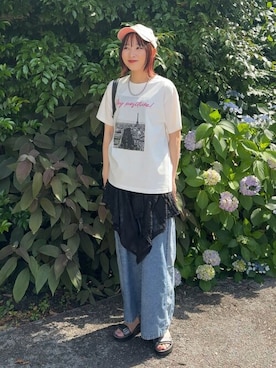 「Cutie Blonde（キューティーブロンド）のアイテム（タンクトップ）」を使った、chikaさん（レディース・160cm）の夏コーディネート