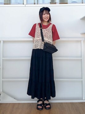 「アイテム（スカート）」を使った、chikaさん（レディース・160cm）の夏コーディネート