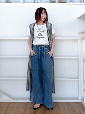 「アイテム（パンツ）」を使った、chikaさん（レディース・160cm）の夏コーディネート