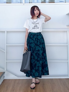 「アイテム（スカート）」を使った、chikaさん（レディース・160cm）の夏コーディネート