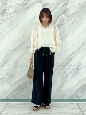 「DRESKIP（ドレスキップ）のアイテム（パンツ）」を使った、chikaさん（レディース・160cm）の夏コーディネート