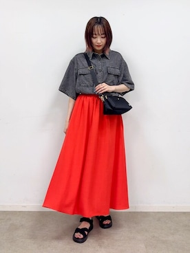 「アイテム（スカート）」を使った、chikaさん（レディース・160cm）の夏コーディネート