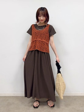 「DRESKIP（ドレスキップ）のアイテム（ワンピース/ドレス）」を使った、chikaさん（レディース・160cm）の夏コーディネート