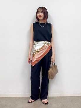 「アイテム（チュニック）」を使った、chikaさん（レディース・160cm）の夏コーディネート