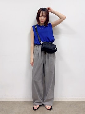 「アイテム（チュニック）」を使った、chikaさん（レディース・160cm）の夏コーディネート