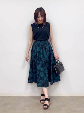 「アイテム（チュニック）」を使った、chikaさん（レディース・160cm）の夏コーディネート