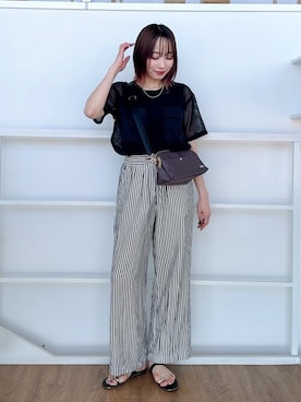 「Cutie Blonde（キューティーブロンド）のアイテム（タンクトップ）」を使った、chikaさん（レディース・160cm）の夏コーディネート