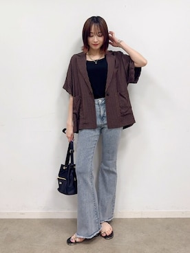 「アイテム（テーラードジャケット）」を使った、chikaさん（レディース・160cm）の夏コーディネート