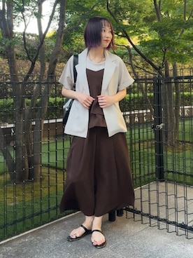 「アイテム（テーラードジャケット）」を使った、chikaさん（レディース・160cm）の夏コーディネート